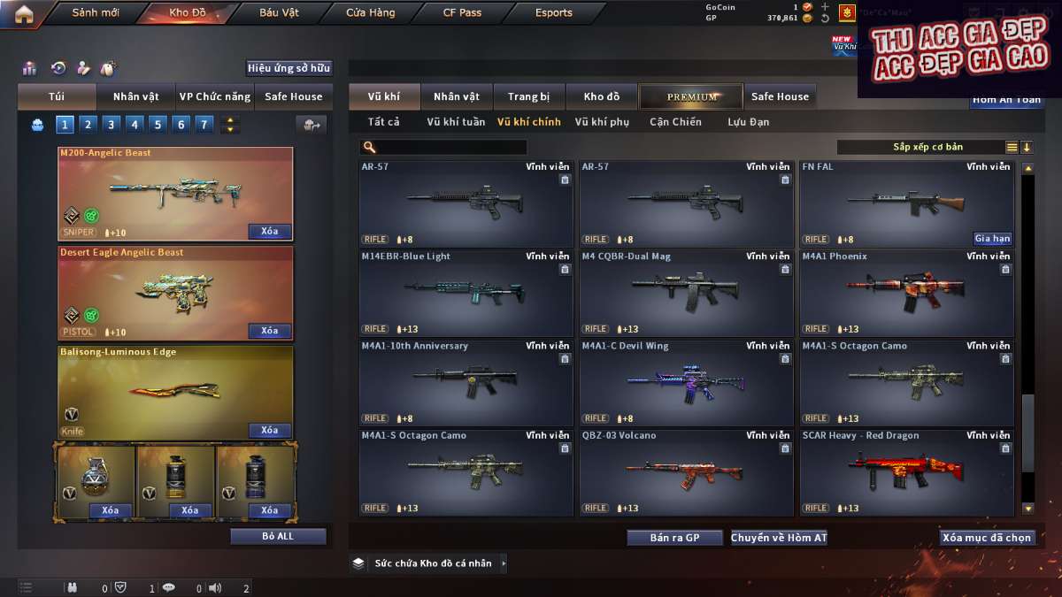 shop acc cf uy tin gia re